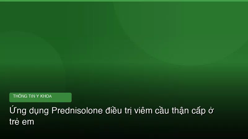 Phân tích y khoa hình ảnh Ứng dụng Prednisolone điều trị viêm cầu thận cấp ở trẻ em